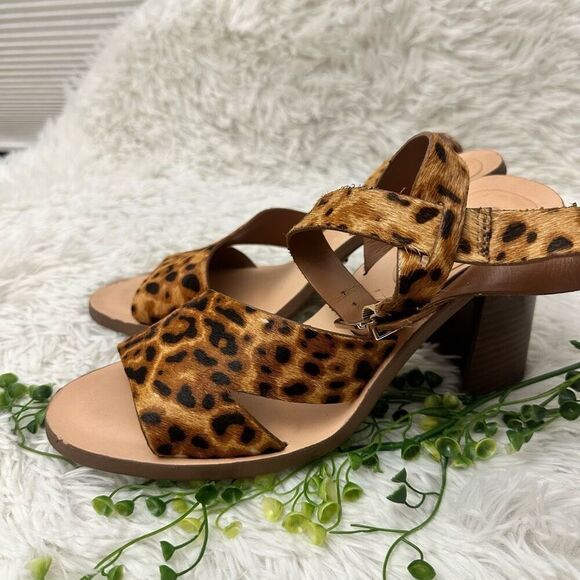 Gianni Bini Marilane Animal Print Dyed Fur Slingback Open toe Sandals sz 9M - Picture 4 of 12